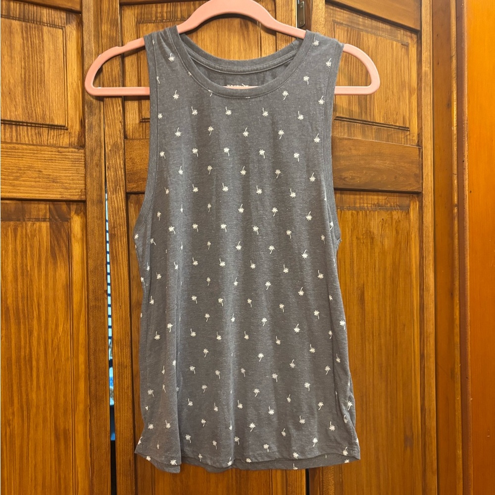 Old Navy Charcoal Palm Dot Tank Top